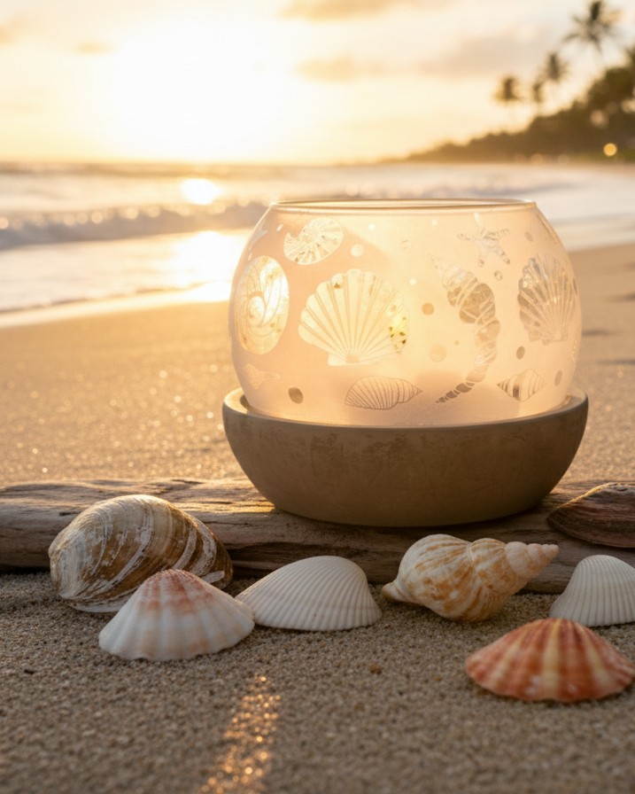 Windlicht Muscheln